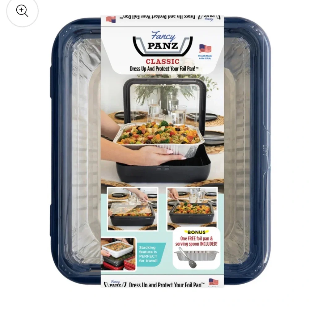 Navy fancy panz foil food insert carrier. Never used